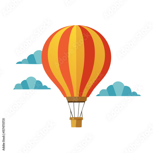 Hot Air Balloon Isolated on a Transparent Background 
