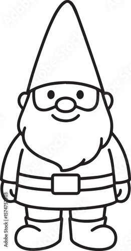 Gnome line art vector 
