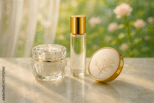 Elegant Crystal & Gold Beauty Products