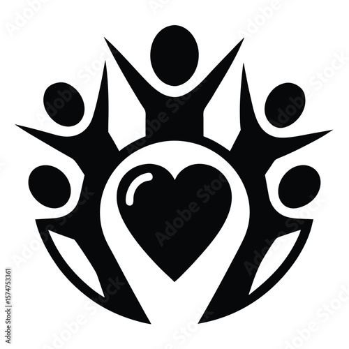 supportive community icon on white background