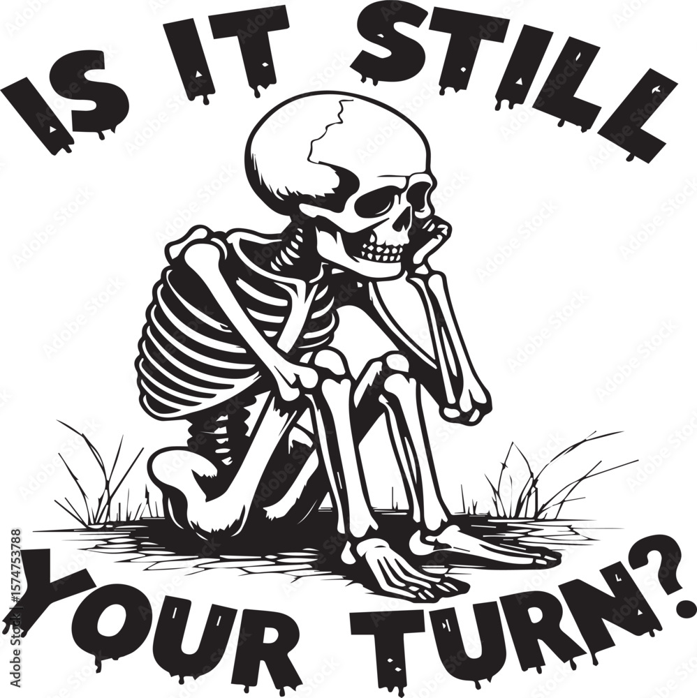 Obraz premium Skull on Skateboard – It's Your Turn