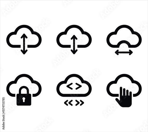 Cloud Network Connection Silhouette Collection