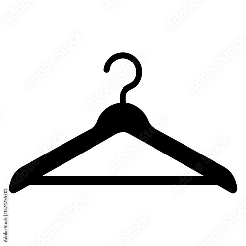 Elegant black silhouette of a clothing hanger perfect for fashion and retail design concepts