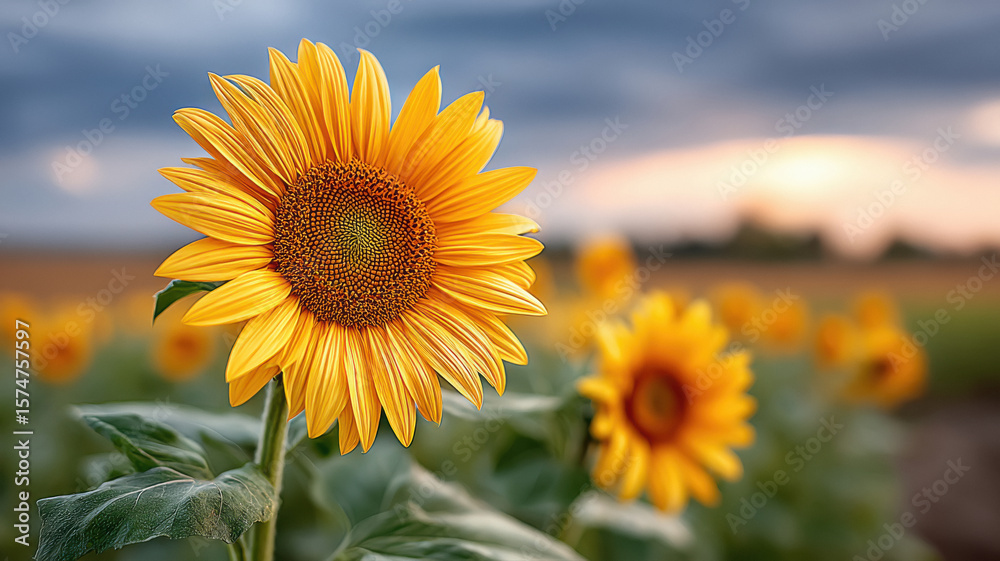 Obraz premium close up of beautiful sunflower field