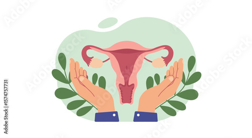 Symbolic Illustration of Women's Health Care for Educational Campaigns 
