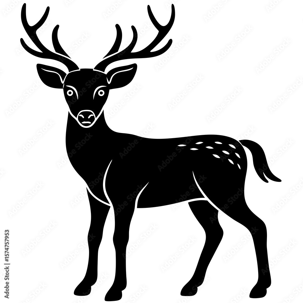 Obraz premium deer silhouette vector