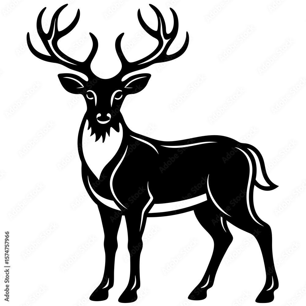 Obraz premium deer silhouette vector