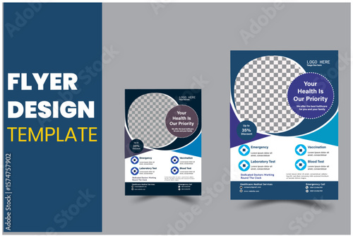 Professional creative medical flyer design template