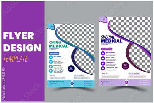 Professional creative medical flyer design template