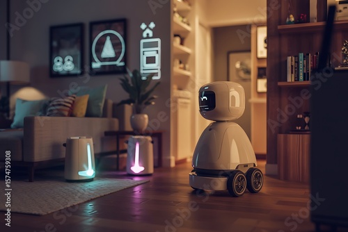 Modern smart home robotics assisting with domestic tasks and automation