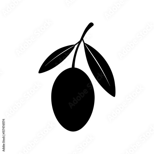 Olive fruit silhouette
