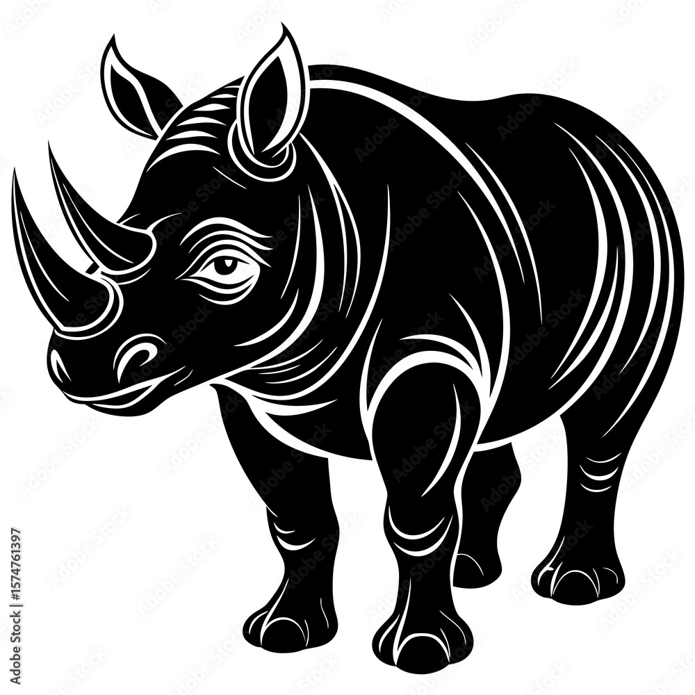 Naklejka premium rhino vector illustration