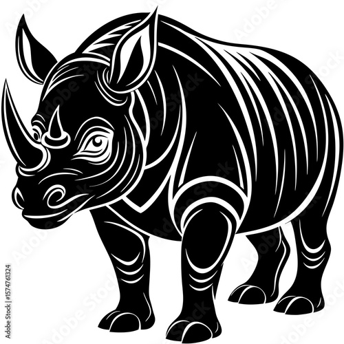 rhino isolated on white