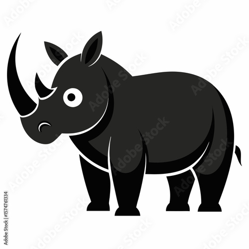 rhino cartoon coloring page