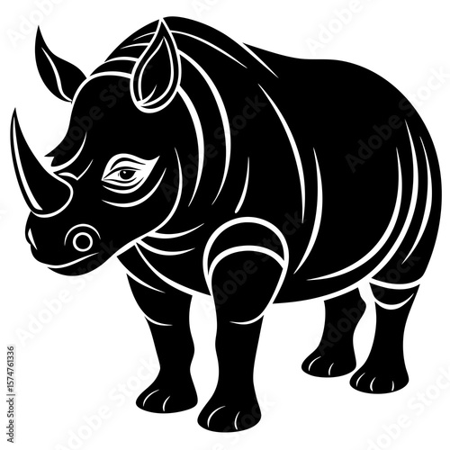 rhino cartoon coloring page