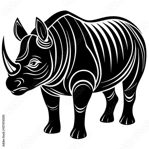 rhino isolated on white