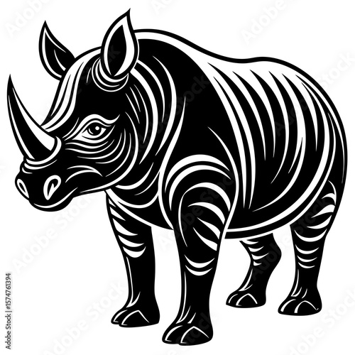 rhino cartoon coloring page
