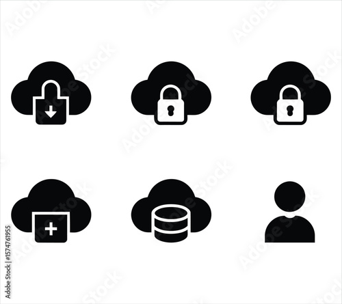 Digital Transformation Cloud Icons