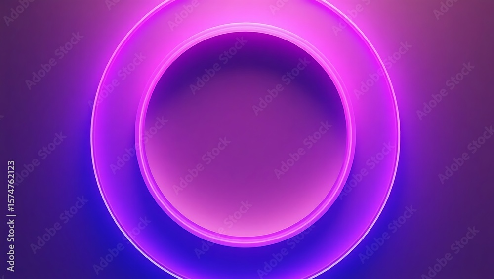 Obraz premium Clean shiny abstract purple round frame with a blank empty plate design