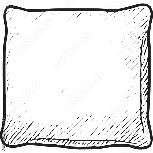 Hand-Drawn Cushion Icon - Cozy Furniture Illustration for Home Decor