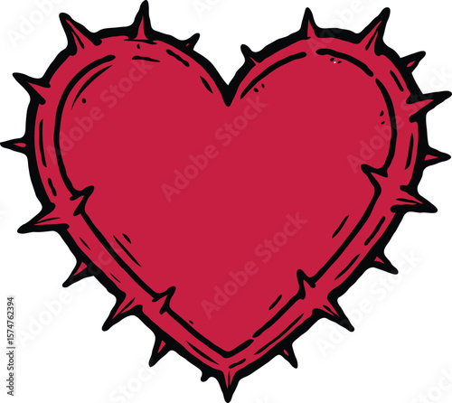 Spiky Heart A Unique Valentine's Day Illustration