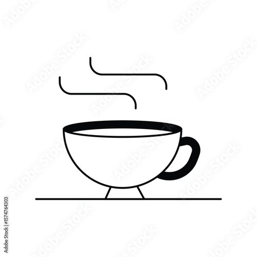 tea icon with white background vector stock illustration
