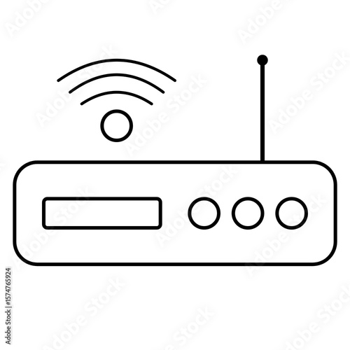 simple single icon of a wifi signal transmitter or router or access point, wifi router symbol