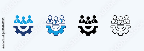 Team Work Icon Set Multiple Style Collection