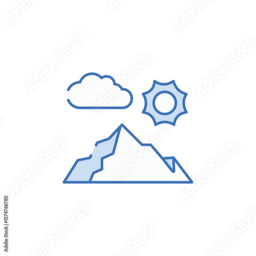 Hill Station icon design with white background stock illustration