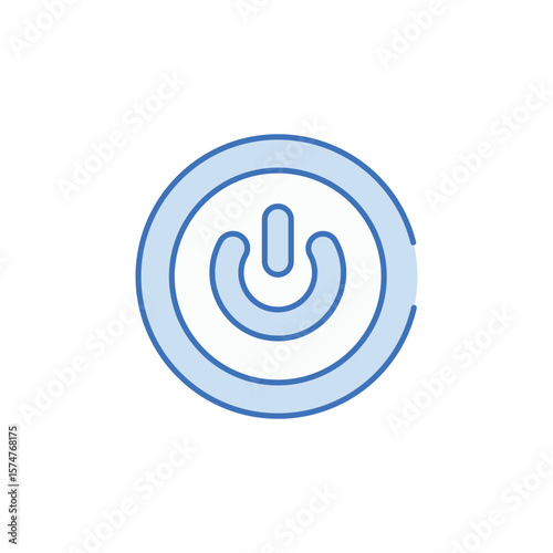 Shutdown Button icon design with white background stock illustration