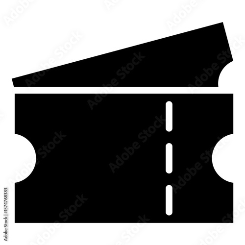 Ticket icon for entry to concert events, cinemas, museums, bus, train, ferry transportation, or as a discount coupon when on vacation or holiday.