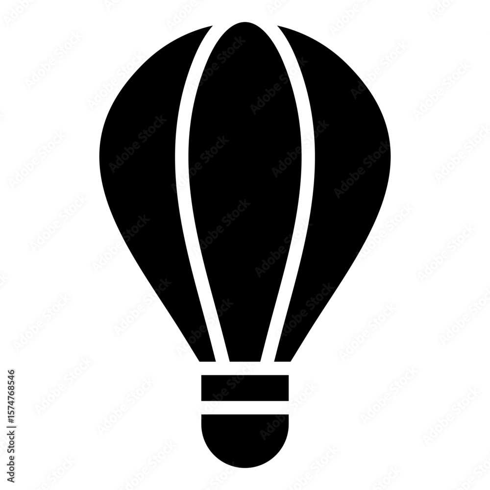 Obraz premium The icon of a flying gas balloon for outdoor activities, vacations, or exploration depicts the sensation of flight or freedom associated with travel and tourist destinations.