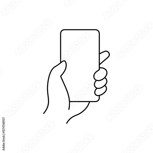 Hands holding Smartphone icon. containing Finger touching Smartphone, Hand holding mobile phone icon for app or website, Smartphone PNG