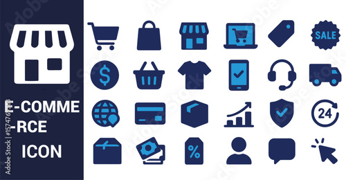 E commerce icons for online shopping and business store