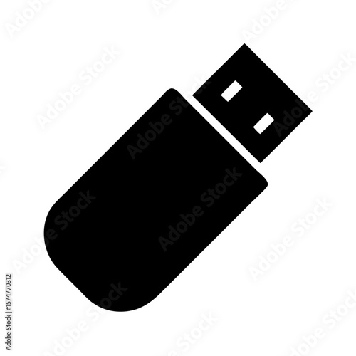 Usb flash drive vector icon illustration for data storage portable memory stick device design