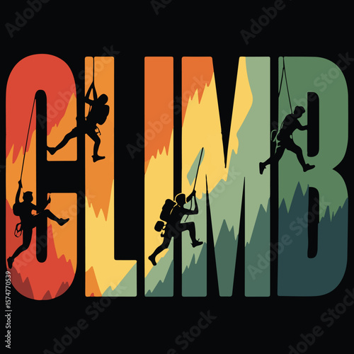 Climb Graphic design for Rock Climbing lover