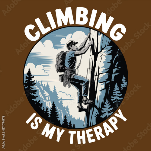 CLIMBING IS MY THERAPY DESIGN FOR ROCK CLIMBING LOVERS