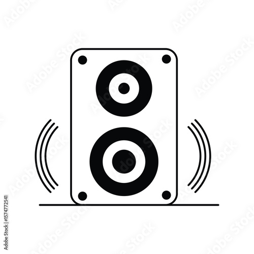 speaker icon with white background vector stock illustration
