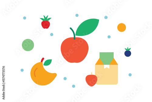 Food Delivery Vector Background With Fruit Icons