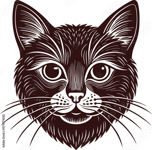 CAT HAD , had , vector, black and white