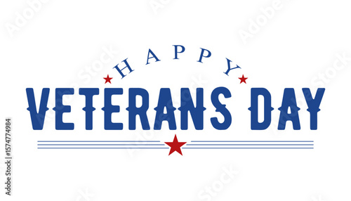 Happy veteran's day typography lettering vector illustration.