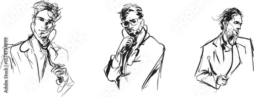 Stylized Doctor Portraits – Hand-Drawn Medical Professionals in Ink