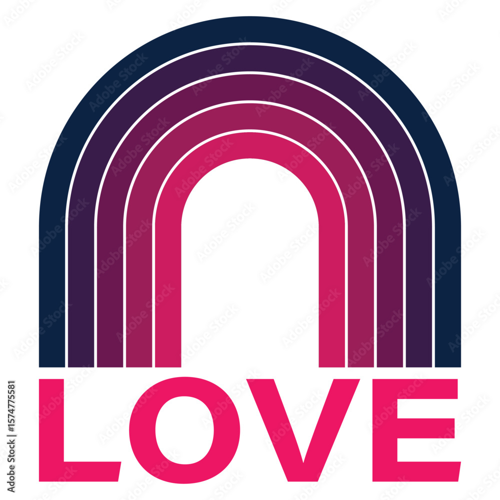 Fototapeta premium peace love rainbow, colorful Rainbow with the text LOVE 