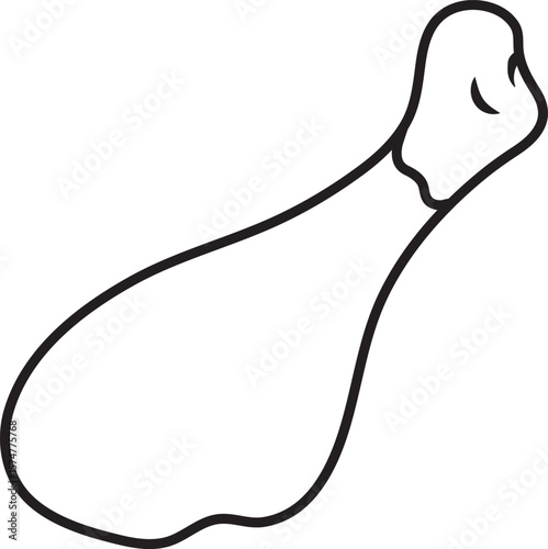 Brathendl chicken leg, oktoberfest, simple black and white icon on isolated background