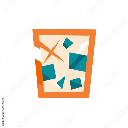 Colorful abstract geometric illustration featuring various shapes and textures in a vibrant composition, showcasing creativity and modern design elements for artistic projects