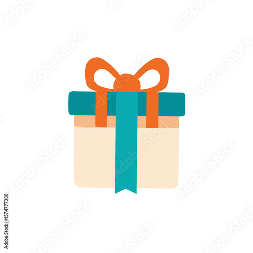 Colorful gift box with a vibrant ribbon and bow, symbolizing celebration and joy, perfect for special occasions and festive events, inviting excitement and surprise