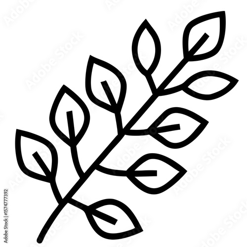 Abstract illustration of various leaf shapes and patterns in a minimalist style, showcasing organic forms and natural beauty with a harmonious composition and vibrant colors