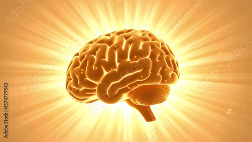 Exploring Human Brain Anatomy Medical Visualization in Golden Light
