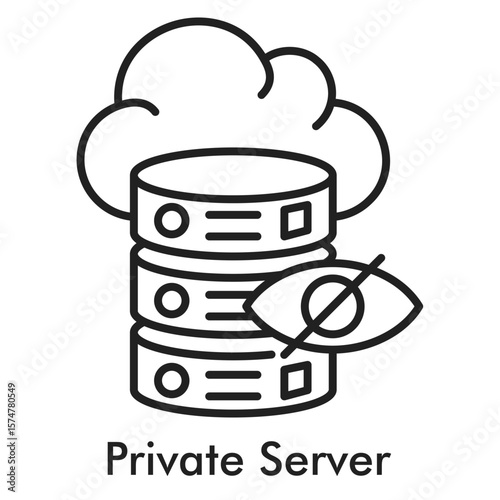 Private Server Icon - Line Style