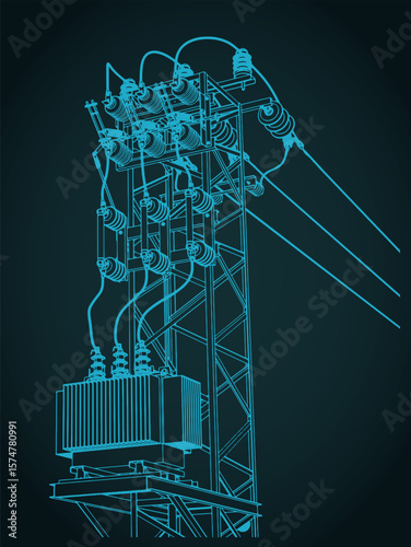 Transformer station illustration